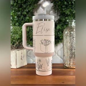 Book lover laser engraved 40oz Stanley